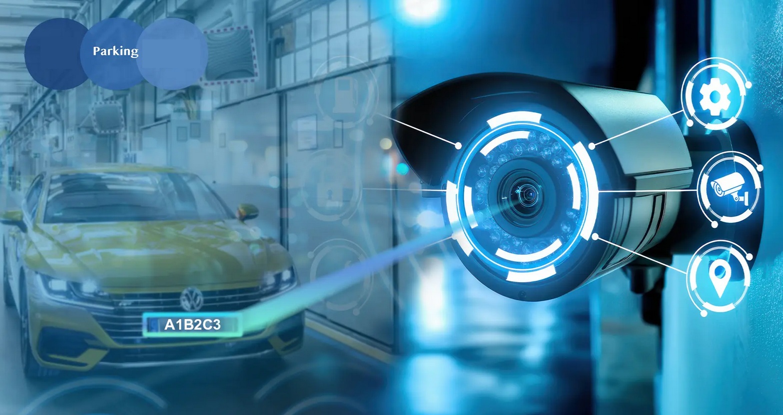 Fixed ANPR camera at toll booth